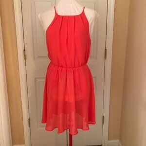 Blue Rain Francesca’s Neon Orange Halter Dress NWT size small